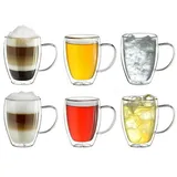 Creano 6er Set Doppelwandgläser s-hoch, 400ml Glas | Gr.: onesize