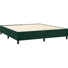 vidaXL Boxspringbett 180 x 200 cm Dunkelgrün