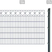 Arvotec Doppelstabmattenzaun »EXCLUSIVE 120 zum Einbetonieren "Karo" mit Zierleiste«, Zaunhöhe 120 cm, Zaunlänge 2 - 60 m 60922117-0 anthrazit H/L: 120 cm x 32 m