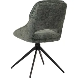 Mendler 2er-Set Esszimmerstuhl HWC-N73, Küchenstuhl, drehbar Auto-Return, Stoff/Textil Chenille (490g/m2) grün