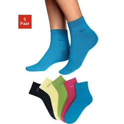 Kurzsocken H.I.S, Damen, Gr. 39-42, bunt, Polyamid, Baumwolle, Elasthan, uni, elastisch, Socken, mit Bündchen über dem Knöchel