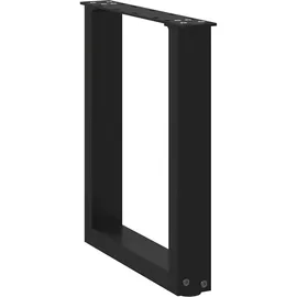 vidaXL Couchtischbeine U-Form 2 Stk. Schwarz 28x(42-43) cm Stahl