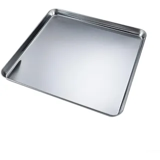 Marchfunny Quadratisches Backblech-Set aus Edelstahl, Metall-Backblech, handelsübliche Qualität, Backgeschirr für Küche, Kochen (40 x 40 x 2,5 cm)