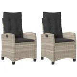 vidaXL Gartensessel mit Kissen 59,2 x 59,2 x 35,4 cm hellgrau 2 St.