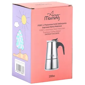 any morning Moka Pot 200 ml 4 Tassen Silber