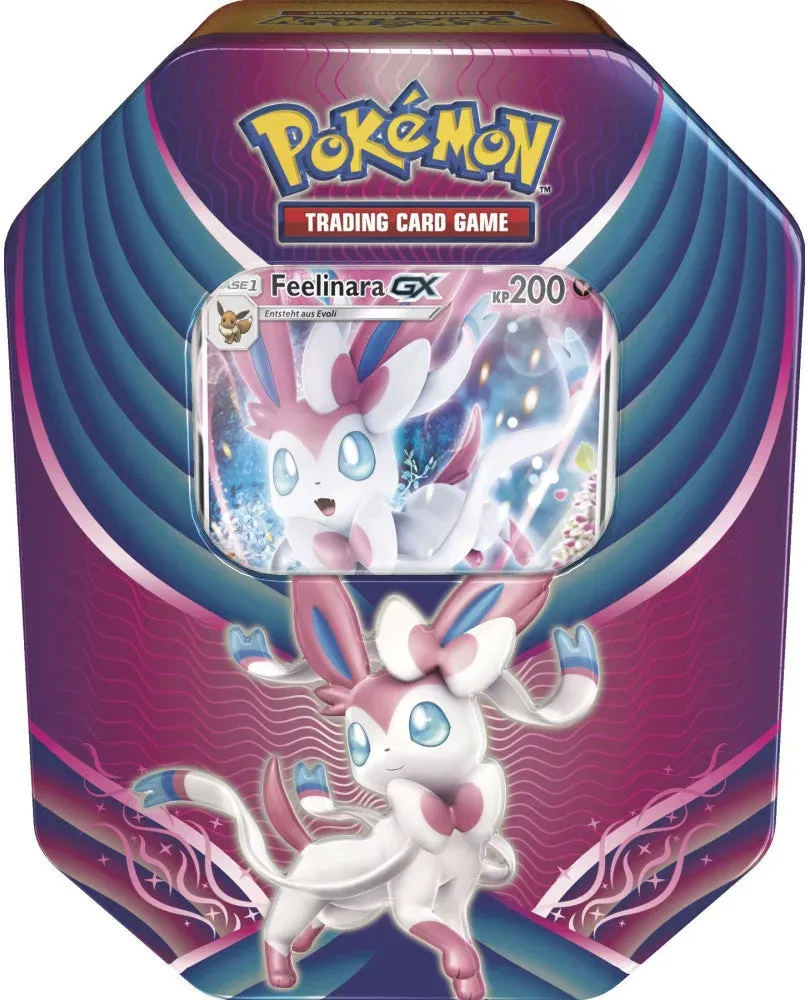 Pokémon Tin Box: 4 Boosterpacks, holografische Karte & Code-Karte - Perfekt für Pokémon Fans