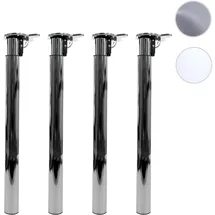 Mendler 4er-Set Tischbein HWC-H35 für Schreibtisch Tischfuß klappbar Drehmechanismus höhenverstellbar 70-110cm ~ Edelstahl-Optik