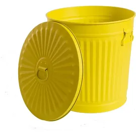Jinfa Ascheeimer Metall Ø 21,5 cm 7 l Gelb