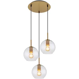 GLOBO Glaskugel 3-flg. 47 cm klar messing