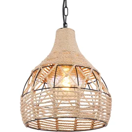 GLOBO Pendellampe 1-flg. 30 cm rund schwarz braun