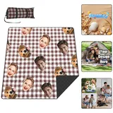 Generisch Personalisierte Picknickdecke Wasserdicht Mit Foto Logo Text,Individuell Stranddecke Outdoor Campingdecke Faltbar Strandmatte Mit Schultergurt Für Strand,Pickni Camping Park (Coffee(A))