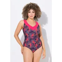 Ulla Popken Badeanzug Damen Papageien Schwarz 48