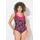 Ulla Popken Badeanzug Damen Papageien Schwarz 48