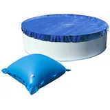 Evolution Abdeckplane mit 10 Luftkissen SET Rund 450/460cm Blau Übermaß Pool