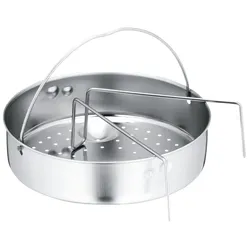 Dampfgareinsatz mit Griff und Untersetzer für Schnellkochtöpfe, 22 cm