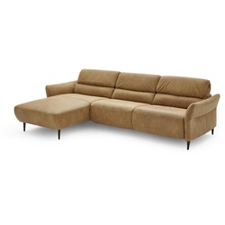 ComfortPlan Ecksofa Preston Leder Kurkuma