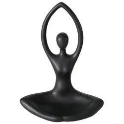 Teelichthalter Yoga I in Schwarz