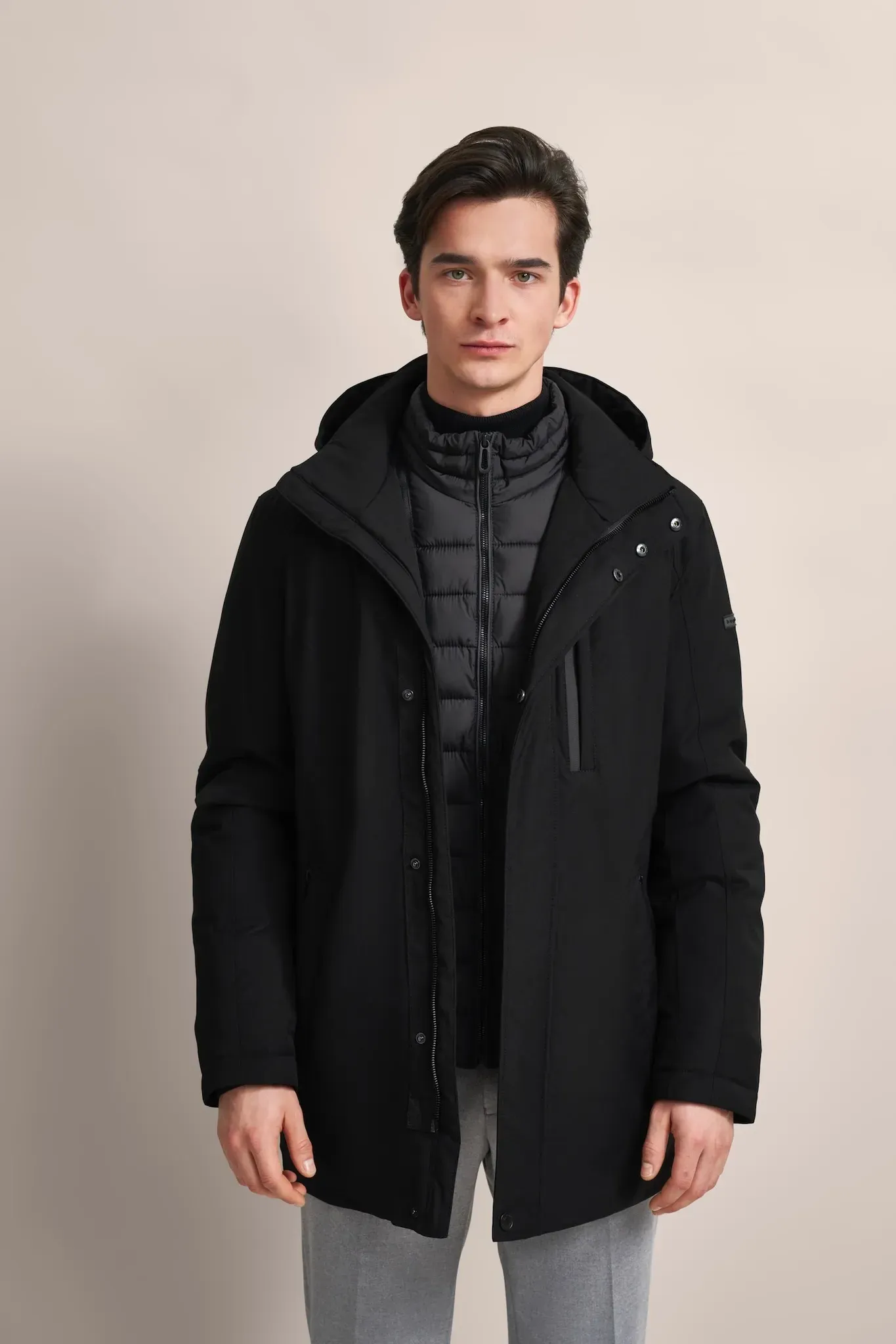 Langjacke BUGATTI Gr. 58, schwarz Herren Jacken mit wasserfester Eigenschaft