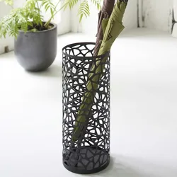 Yamazaki Schirmständer Regenschirmständer schwarz Metall rund modern platzsparend 19x46x19cm "NEST"