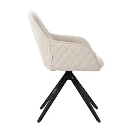 ML-Design Esszimmerstühle drehbar 4er Set Textil Webstoff Creme Drehstuhl