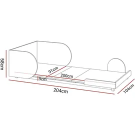 lookway Kinderbett BLOOM 90 x 200 cm Eiche lackiert