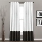 Lush Decor Gray Prima Fenstervorhänge, Panel-Set für Wohnzimmer, Esszimmer, Schlafzimmer (Paar), 137,2 x 213,4 cm, 213,4 x 137,2 cm, Schwarz/Weiß