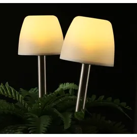 MARELIDA Solarleuchte Kunststoff H: 28 cm 2er Set weiß