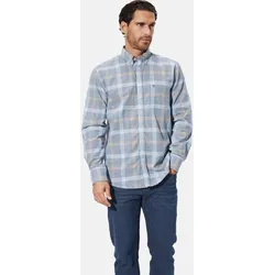 Karohemd BABISTA "Hemd EREDIN", Herren, Gr. XL, weit, blau (hellblau kariert), Obermaterial: 80% Baumwolle CO. 20% Leinen LI., Hemden Karohemd