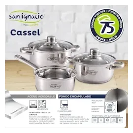 San Ignacio Cassel 18/22/26 cm) Pk3735 Kochtopfset mit Pfannen 5 Stücke - Optimum Plus - One Size