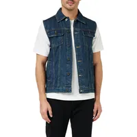 URBAN CLASSICS Men's TB514-Denim Vest Weste, Denimblue, 3XL