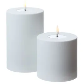 Deluxe Homeart MIA LED Stumpenkerze 15 cm 10 cm weiß