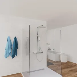 Schütte HAWAII Überkopfbrause-Set, mit Thermostatarmatur, Glasablage, Brausehalter