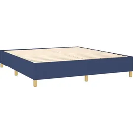 vidaXL Boxspringbett mit Matratze Blau 180x200 cm Stoff