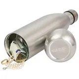 HMF 1725609 Geheimversteck für Geld, Flasche mit Geheimfach 31,5 x 8 x 8 cm Silber