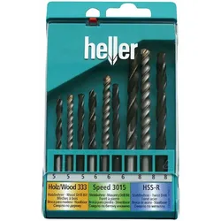 heller Universalbohrersatz 9tlg. Metall- Holz- u.Steinbohrer - 17741
