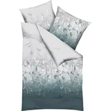 KAEPPEL Bettwäsche Herbal Mako-Satin hellgrau Größe 1x 155x220 cm + 1x 80x80 cm