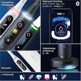 Oral B iO Series 8 black onyx + 2. Handstück weiß + Aufsteckbürste + Reiseetui