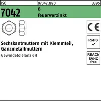 F. REYHER Nchfg. GmbH & Co. KG Sechskantmutter ISO 7042 M 12 x 1,75 Stahl feuerverzinkt 100 Stück