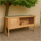 HTI-Living Hasenstall aus Holz Kleintierstall mit herausziehbarer Wanne für leich, Gehege