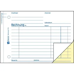Avery Zweckform Formularbuch Rechnung A6 quer für Österreich 2x40 Blatt
