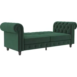 dorel home Schlafsofa Velours 3-Sitzer Grün