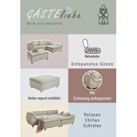 Jockenhöfer GRUPPE Genua L-Form, B: 250 cm", Microfaser-Struktur fein Ottomane beidseitig montierbar grau/dunkelgrau