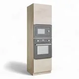 BASIC by Balculina Hochschrank Backofenumbauschrank Sanibel 60 x 210 x 58 cm Weiß