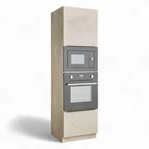 BASIC by Balculina Hochschrank Backofenumbauschrank Sanibel 60 x 210 x 58 cm Weiß