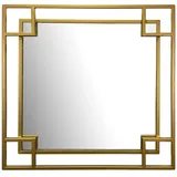 FineBuy Wandspiegel FineBuy Flurspiegel Quadrat Metall Gold Spiegel Hängespiegel Rahmen