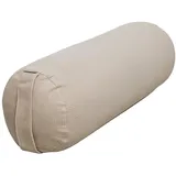 Yogistar Yogakissen Yoga-Bolster yin - rund - Cord, Hochwertiges Yoga-Bolster mit waschbarem Cord-Bezug. beige|braun