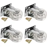 KOTARBAU® 4er Set Transparente Möbelrollen Ø 50 mm für alle Bodenarten Lenkrollen Gummirollen Transportrollen Sofarollen Schieberollen Werkzeug...