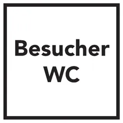 Aufkleber I Türschild Besucher-WC, Folie, selbstklebend, 150x150mm