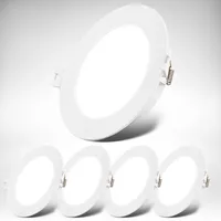 B.K.Licht - 5er Set LED Einbaustrahler 230V flach, neutralweißes