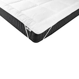 Beliani Doppelter Matratzen Topper Weiß 90 x 200 cm Mikrofaser antiallergischer Weich Härtegra